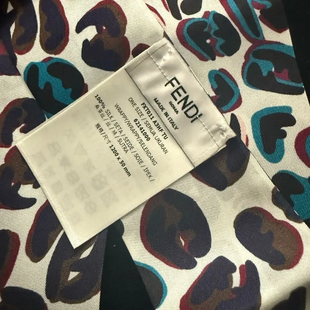 Brand new Fendi twirly Stylish Leopard  design ff all over
